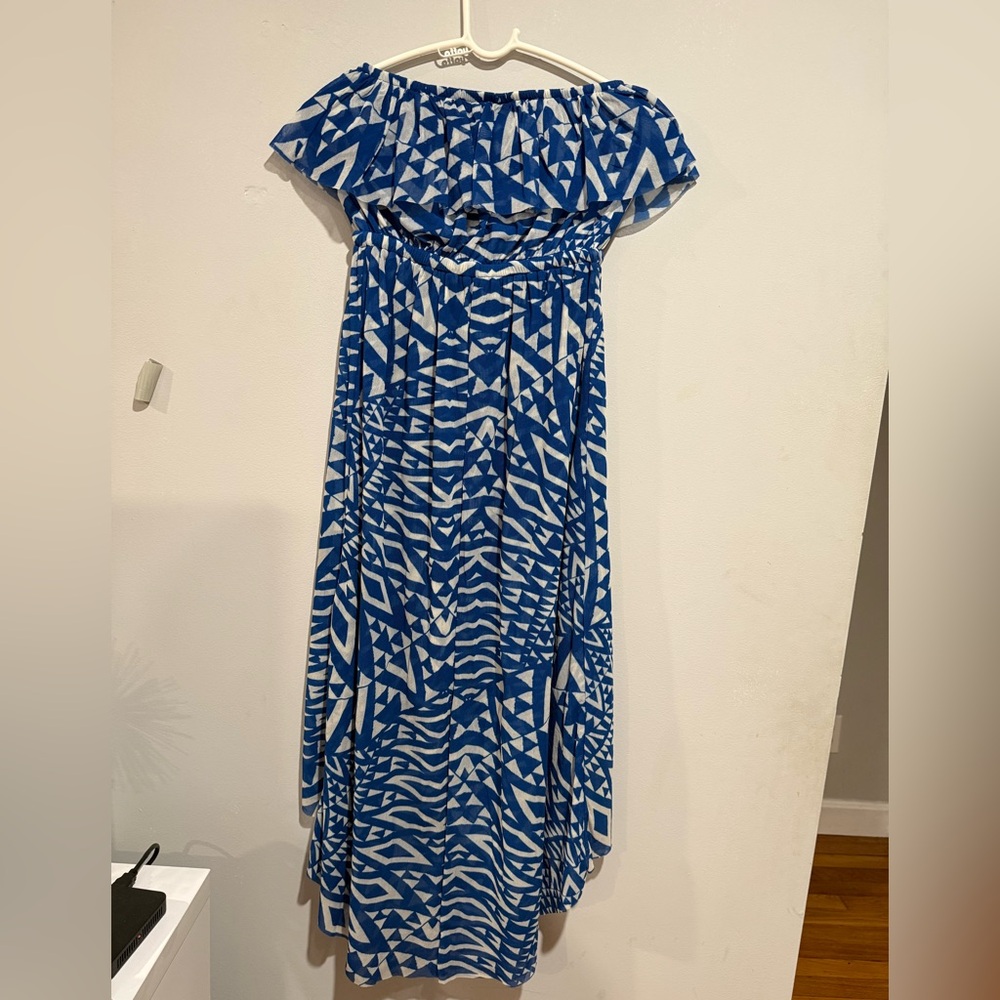 Anthropologie Blue and White Abstract Dress - Picture 9 of 9